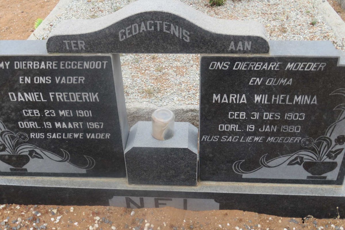 NEL Daniel Frederik 1901-1967 &amp; Maria Wilhelmina 1903-1980