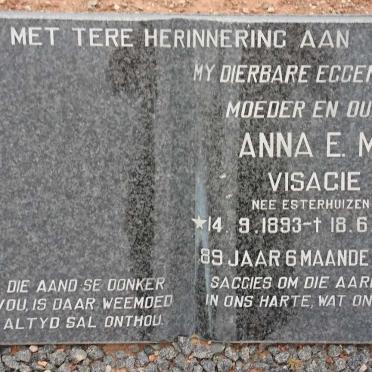 VISAGIE Anna E.M. nee ESTERHUIZEN 1893-1983