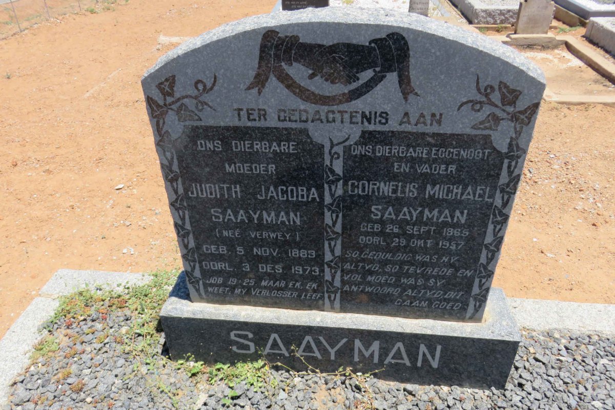 SAAYMAN Cornelis Michael 1865-1957 & Judith Jacoba VERWEY 1883-1973