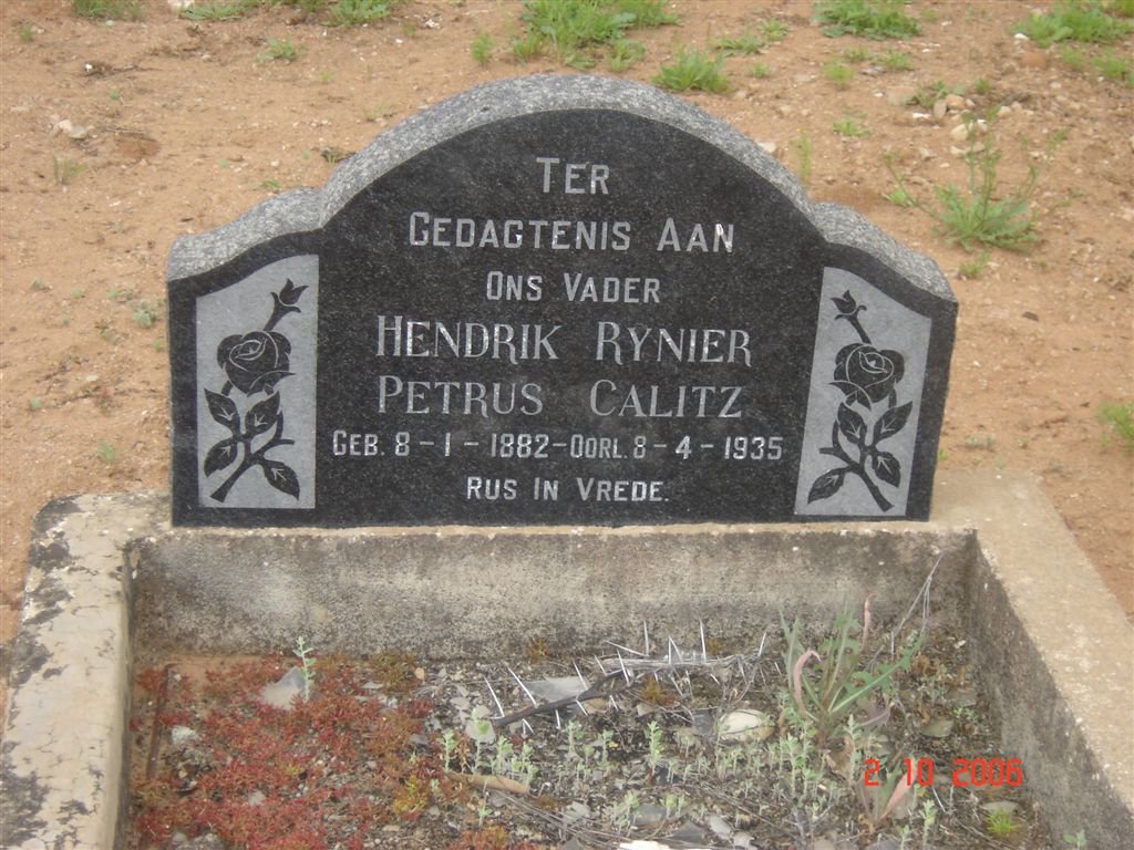 CALITZ Hendrik Rynier Petrus 1882-1935