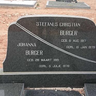 BURGER Stefanus Christian 1917-1979 &amp; Johanna 1919-1978