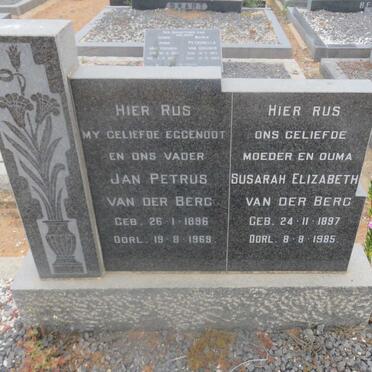 BERG Jan Petrus, van der 1896-1969 &amp; Susarah Elizabeth 1897-1985