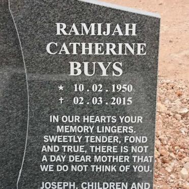BUYS Ramijah Catherine 1950-2015