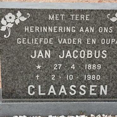 CLAASSEN Jan Jacobus 1889-1980