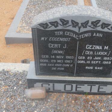 CLOETE Gert J. 1903-1967 &amp; Gezina M. LUDICK 1893-1969