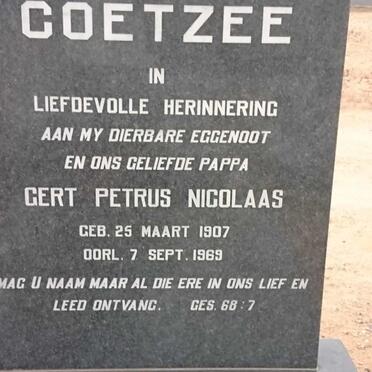 COETZEE Gert Petrus Nicolaas 1907-1969