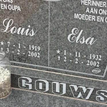 GOUWS Louis 1919-2002 &amp; Elsa 1932-2002