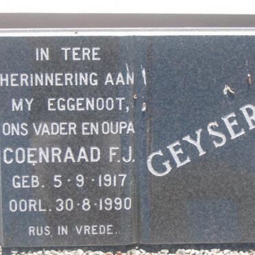 GEYSER Coenraad F.J. 1917-1990