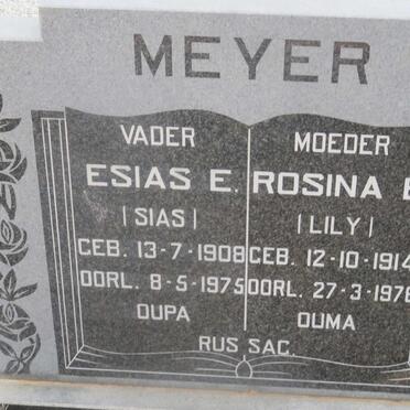 MEYER Esias E. 1908-1975 &amp; Rosina E. 1914-1976