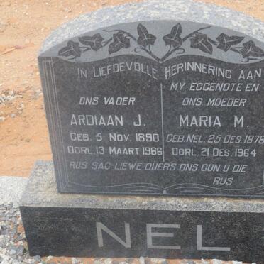 NEL Ardiaan J. 1890-1966 &amp; Maria M. NEL 1878-1964