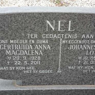 NEL Johannes Petrus Louw 1919-1984 &amp; Gertruida Anna Magdalena 1928-2011