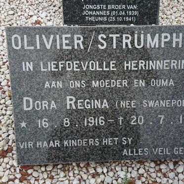 STRÜMPHER Dora Regina, OLIVIER nee SWANEPOEL 1916-1983