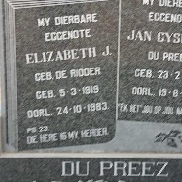 PREEZ Jan Gysbert, du 1916-1998 &amp; Elizabeth J. DE RIDDER 1919-1983