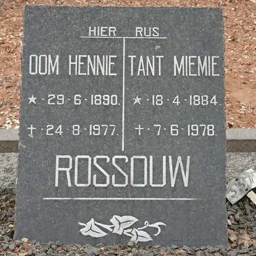 ROSSOUW Hennie 1890-1977 &amp; Miemie 1884-1978