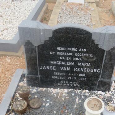 RENSBURG Magdalena Maria, Janse van 1916-1992