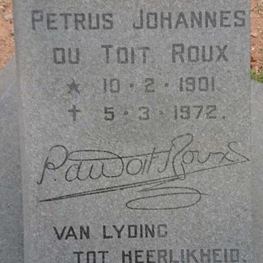 ROUX Petrus Johannes du Toit 1901-1972