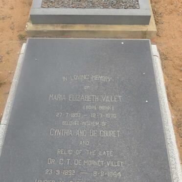 VILLET C.T. de Mornet 1892-1964 &amp; Maria Elizabeth BRINK 1893-1970