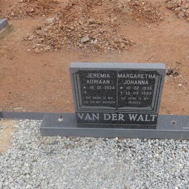 WALT Jeremia Adriaan, van der 1934- &amp; Margaretha Johanna 1936-1993