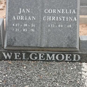 WELGEMOED Jan Adrian 1924-1991 &amp; Cornelia Christina 1940-