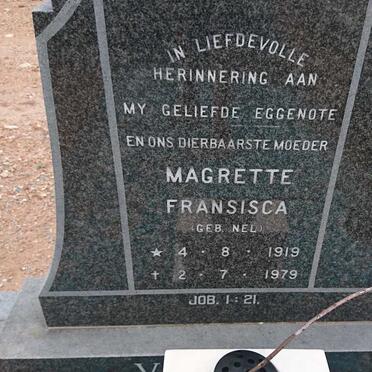 ? Magrette Fransisca nee NEL 1919-1979