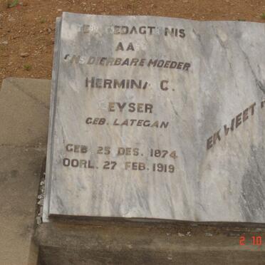 GEYSER Hermina C. nee LATEGAN 1874-1919