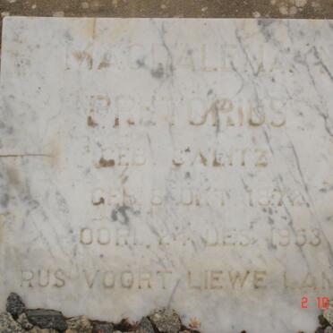 PRETORIUS Magdalena M. nee CALITZ 1872-1953