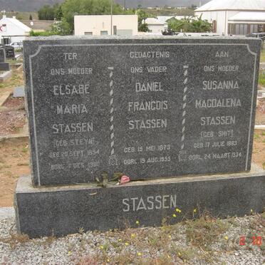 STASSEN Daniel Francois 1873-1955 &amp; Susanna Magdalena SMIT 1863-1934 &amp; Elsabe Maria STEYN 1894-1960