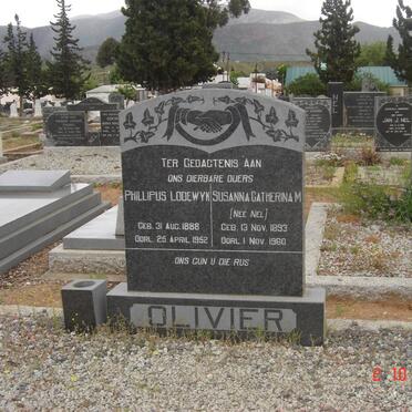 OLIVIER Philippus Lodewyk 1888-1952 &amp; Susanna Catherina M. NEL 1893-1960