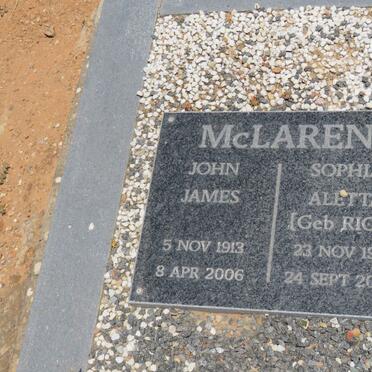 McLAREN John James 1913-2006 &amp; Sophia Aletta RICH 1918-2004
