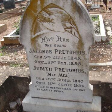 PRETORIUS Jacobus 1848-1898 &amp; Judith NEL 1847-1926