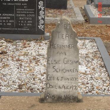 SCHONKEN Elsie Gesina 1870-195?