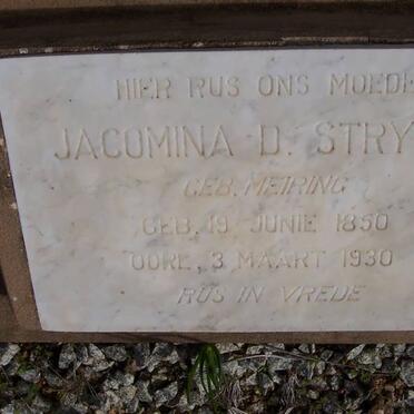 STRYDOM Jacomina D. nee MEIRING 1850-1930