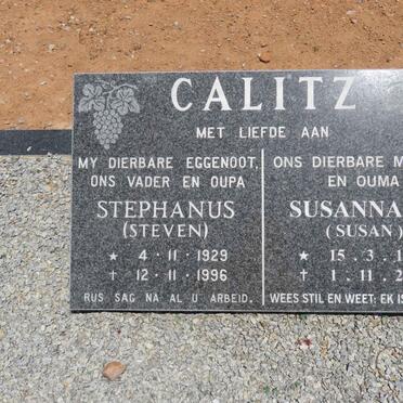 CALITZ Stephanus 1929-1996 &amp; Susanna S. 1936-2008