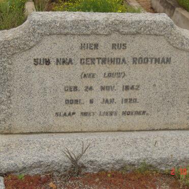 ROOTMAN Susanna Gertruida nee LOUW 1842-1920
