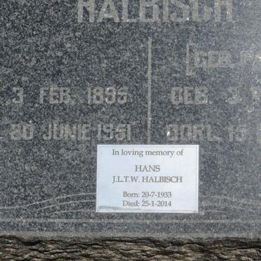 HALBISCH Johan W. 1895-1951 &amp; Jeanette M.M. PAULIN 1895-1959 :: HALBISCH J.L.T.W. 1933-2014 _2