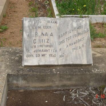 CALITZ Maryna A. nee PRETORIUS 1891-1936