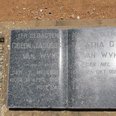 WYK Gideon Jacobus, van 188?-196? &amp; Martha C. NEL 1880-1955
