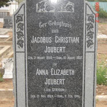JOUBERT Jacobus Christiaan  1859-1937 &amp;  Anna Elizabeth STRYDOM 1864-1941