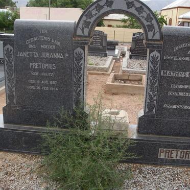 PRETORIUS Mathys Christian 1882-1950 &amp; Janetta Johanna P. CALITZ 1887-1954