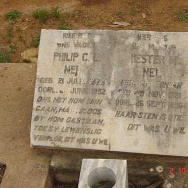 NEL Philip C.L. 1875-1952 &amp; Hester M. VAN TONDER 1881-1956