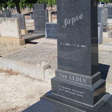 EEDEN Anthea, van 1932-1957 :: EEDEN Hannah, van nee de VILLIERS 1903-1957 :: EEDEN Japie, van 1902-1987