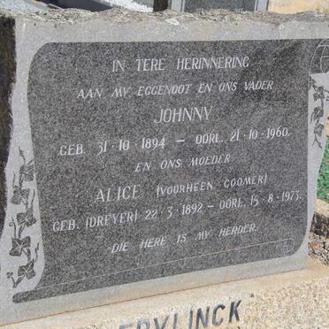 FRYLINK Johnny 1894-1960 &amp; Alice voorheen COOMER nee DREYER 1892-1973
