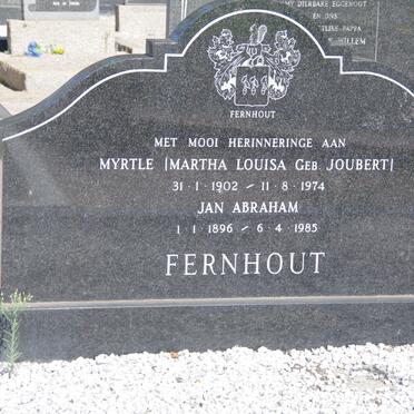 FERNHOUT Jan Abraham 1896-1985 &amp; Martha Louisa JOUBERT 1902-1974