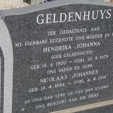 GELDENHUYS Nicolaas Johannes 1898-1991 &amp; Hendrika Johanna GELDENHUYS 1900-1979