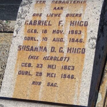 HUGO Gabriel F. 1863-1946 &amp; Susanna D.G. HEROLDT 1863-1946