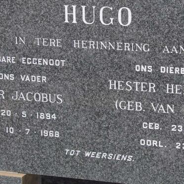 HUGO Pieter Jacobus 1894-1968 &amp; Hester Helena Sophia van der MERWE 1902-1996