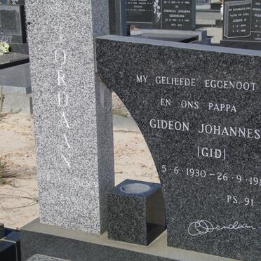JORDAAN Gideon Johannes 1930-1988