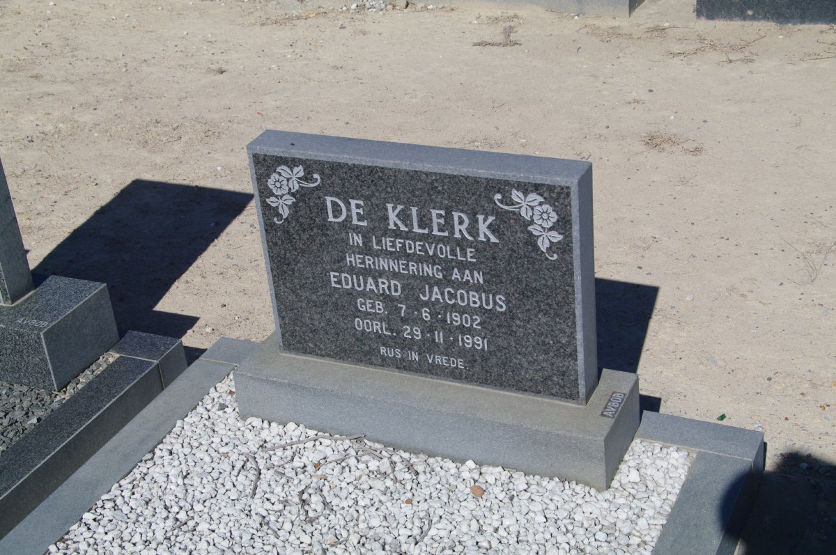 KLERK Eduard Jacobus, de 1902-1991