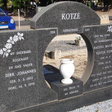 KOTZE Dirk Johannes 1923-1978 &amp; Rachel Magrieta Venter HUGO 1923-2009