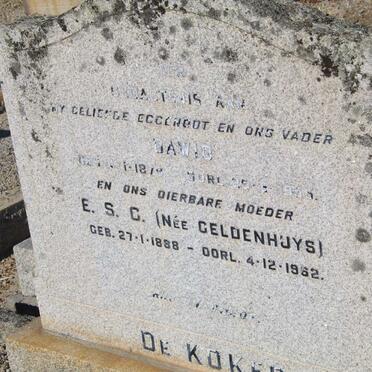 KOKER Dawid, de 1879-1955 &amp; E.S.C. GELDENHUYS 1888-1962